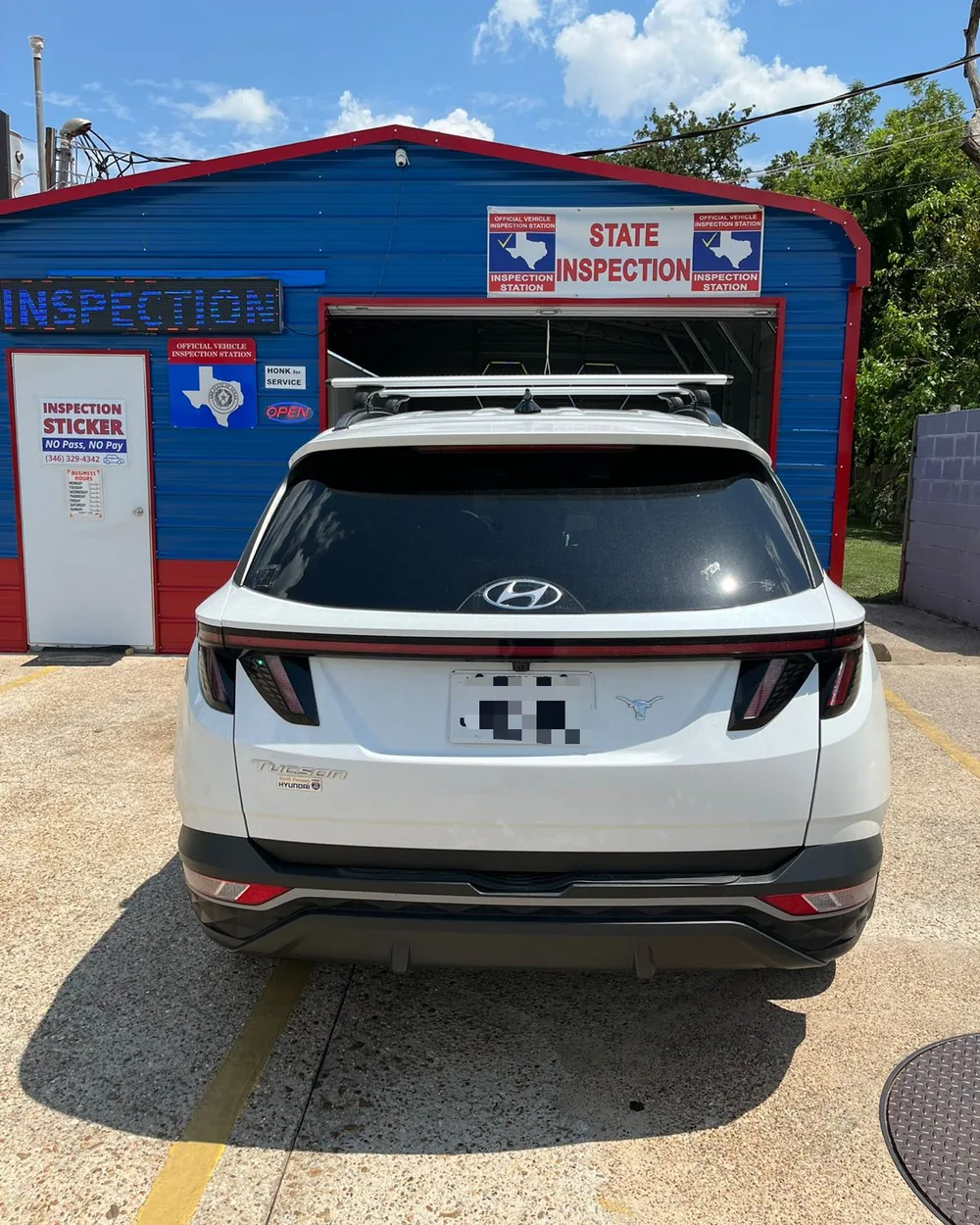 Customer vehicle at State Inspection King
